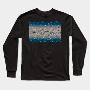 Star explosion, outer space illustration, ink blue and coral pink Long Sleeve T-Shirt